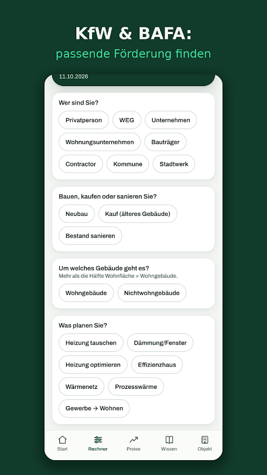 Förder-Finder: passende KfW- und BAFA-Förderung finden