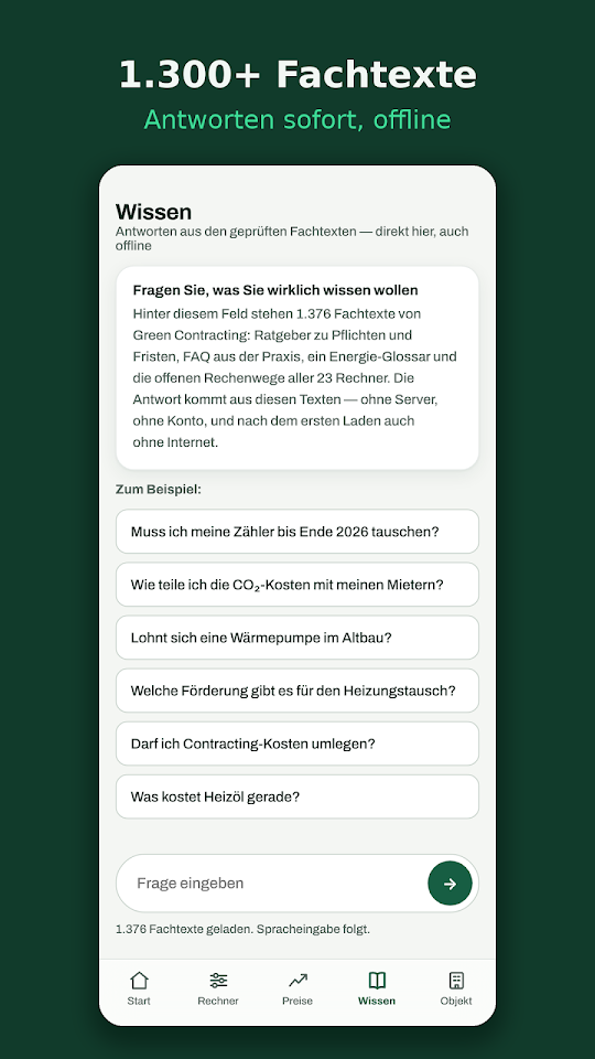 Wissens-Bereich: über 1.300 Fachtexte, sofort und offline
