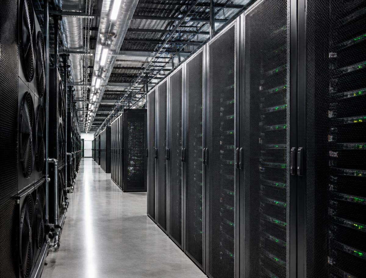 Serverräume mit Kälteinfrastruktur in einem modernen Rechenzentrum