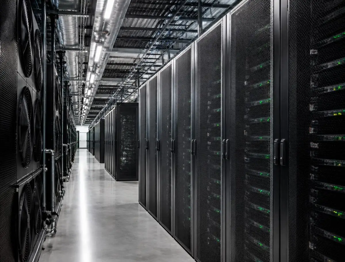 Serverräume mit Kälteinfrastruktur in einem modernen Rechenzentrum