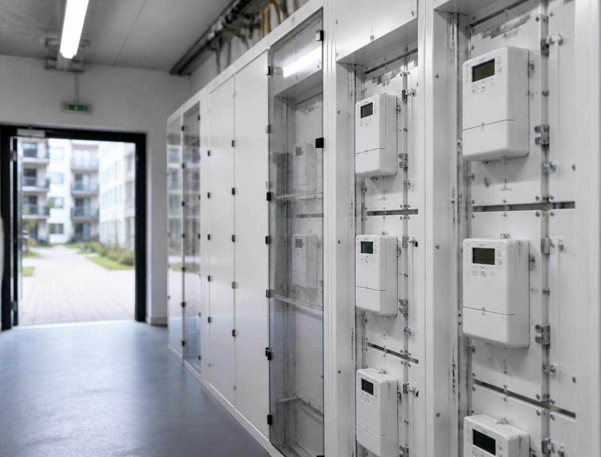 Zählerschrankanlage mit Stromlieferstellen in einer Wohnanlage